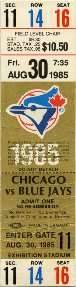 Game #1667 (Aug 30, 1985)