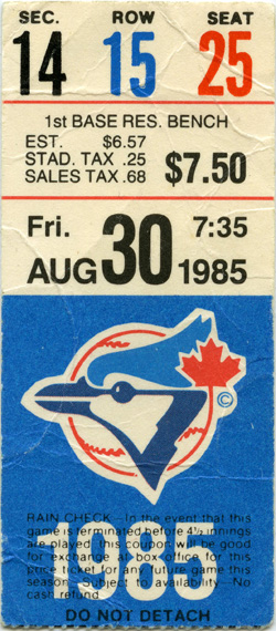 Game #1667 (Aug 30, 1985)