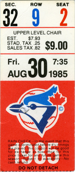 Game #1667 (Aug 30, 1985)