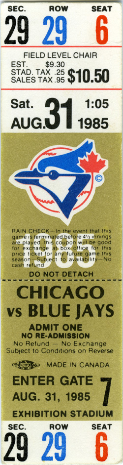 Game #1668 (Aug 31, 1985)