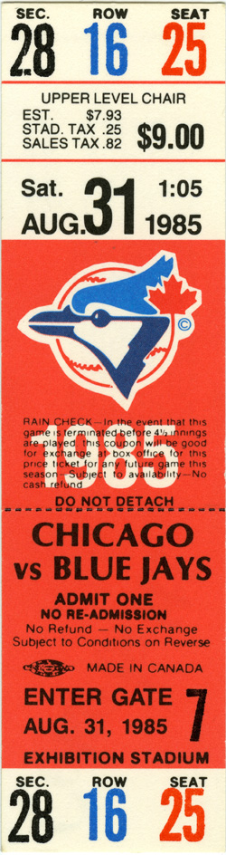 Game #1668 (Aug 31, 1985)